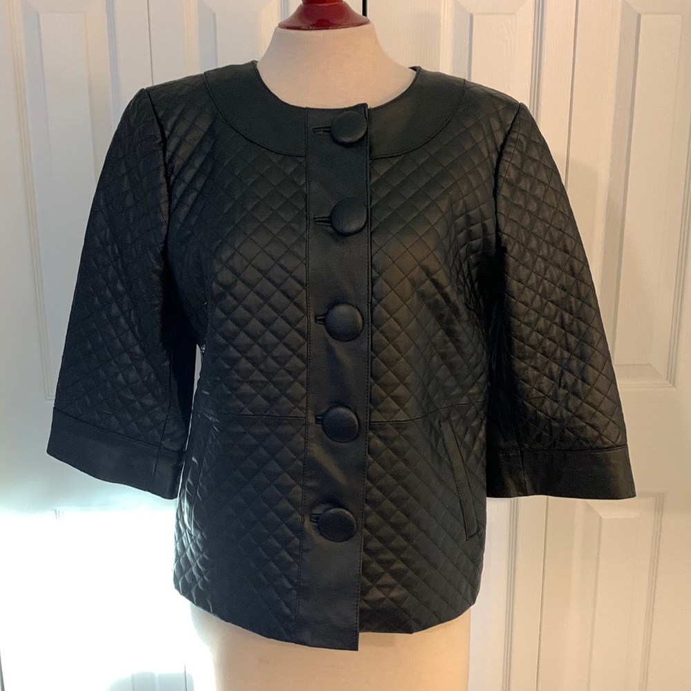 Terry Lewis Classic Luxuries Black Quilted genuine Leather Jacket M